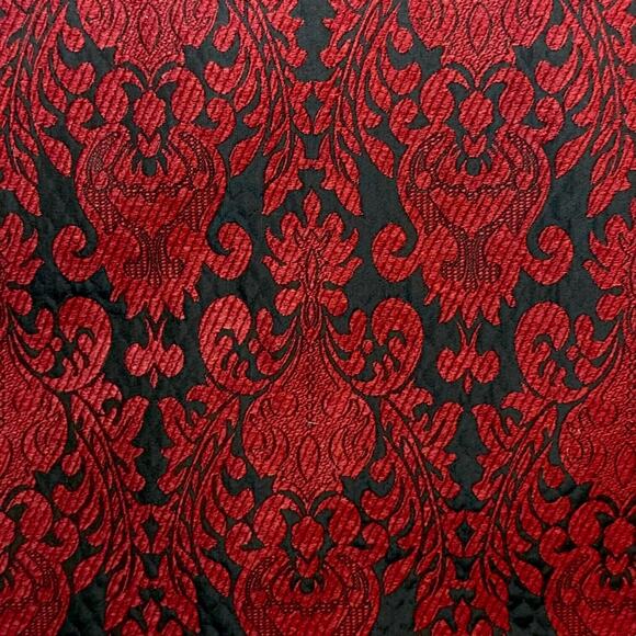 TALBOTS Brocade Pattern Velvet Floral Straight Pencil Skirt Black Red Size 8 29 - Picture 7 of 10